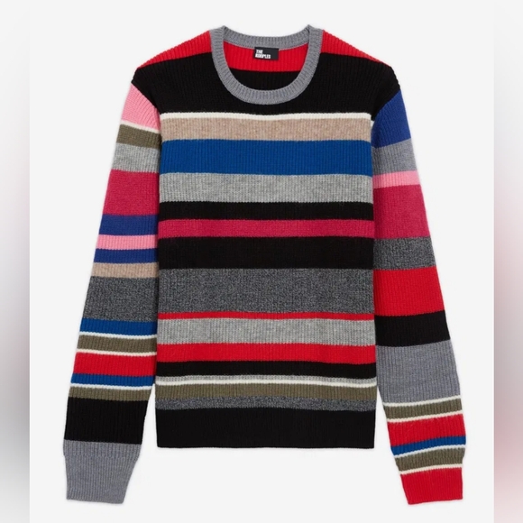 NWOT THE KOOPLES Multicolored Striped Wool Blend Crew-neck Ribbed Sweater Size M - Picture 5 of 15